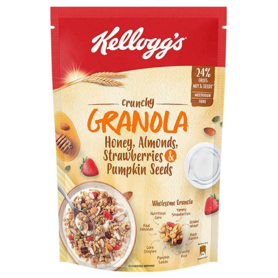 Kellogg's Crunchy Granola With Honey, Almonds, Strawberries & Pumpkin Seeds - Deliciously Nutritious