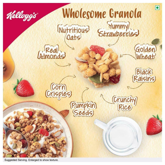 Kellogg's Crunchy Granola With Honey, Almonds, Strawberries & Pumpkin Seeds - Deliciously Nutritious