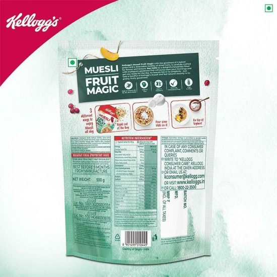 Kellogg's Fruit Magic Muesli 500 G - Nutritious Breakfast Cereal