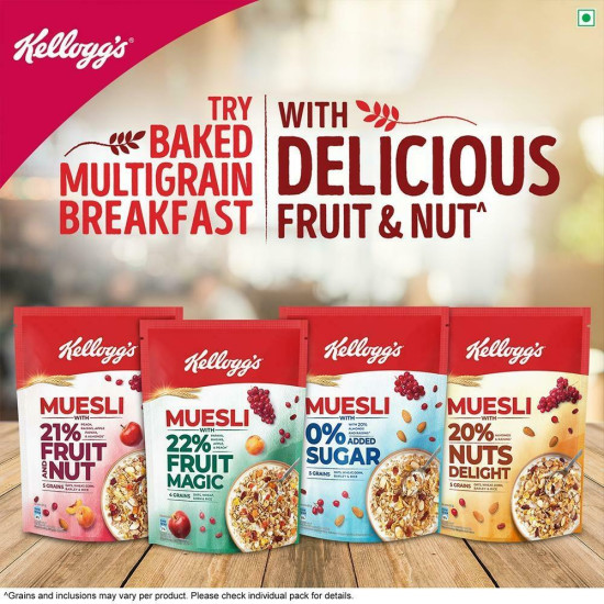 Kellogg's Fruit Magic Muesli 500 G - Nutritious Breakfast Cereal