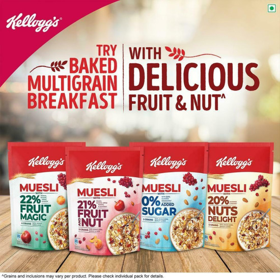 Kellogg's Fruit & Nut Crunchy Muesli 500 G - Nutritious Breakfast Delight