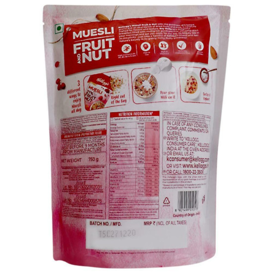 Kellogg's Fruit & Nut Muesli 750 G - Wholesome Breakfast Blend