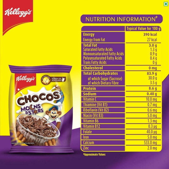 Kellogg's Moons & Stars Chocos 26 G - Delicious & Nutritious Breakfast Cereal