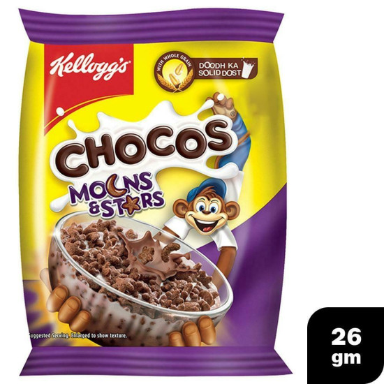 Kellogg's Moons & Stars Chocos 26 G - Delicious & Nutritious Breakfast Cereal