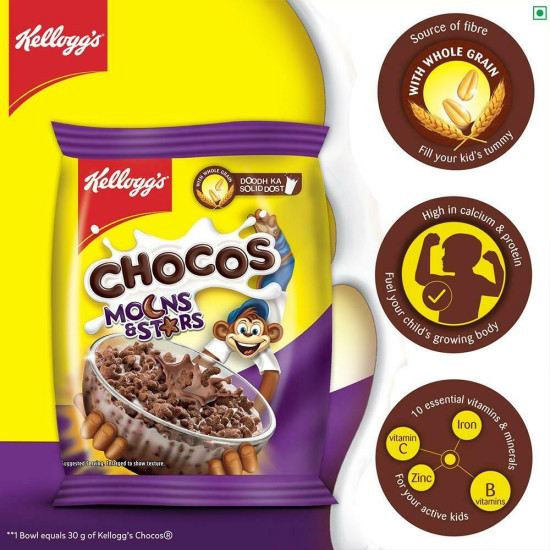 Kellogg's Moons & Stars Chocos 26 G - Delicious & Nutritious Breakfast Cereal