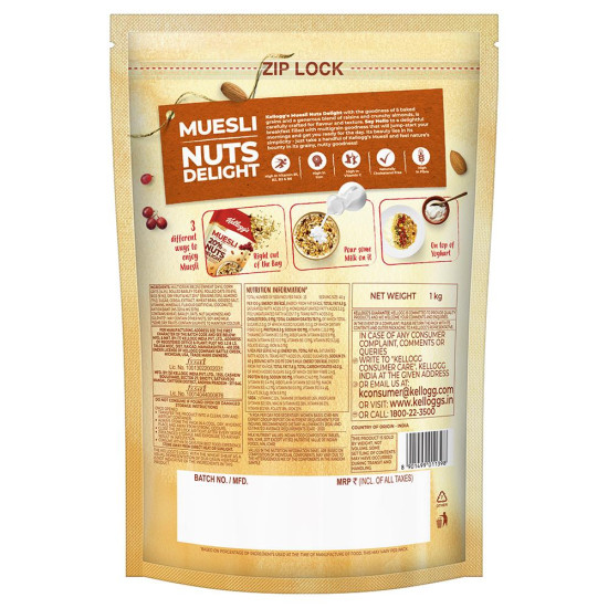 Kellogg's Nuts Delight Muesli 1 Kg - Scrumptious & Nourishing Breakfast
