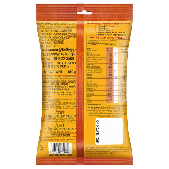 Kellogg's Real Almond Honey Corn Flakes - Nourishing Breakfast Cereal