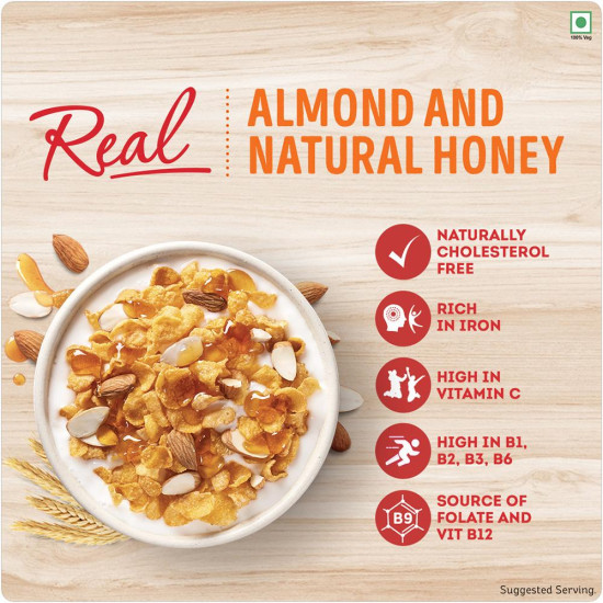 Kellogg's Real Almond Honey Corn Flakes - Nourishing Breakfast Cereal