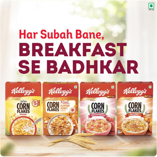 Kellogg's Real Almond Honey Corn Flakes - Nourishing Breakfast Cereal