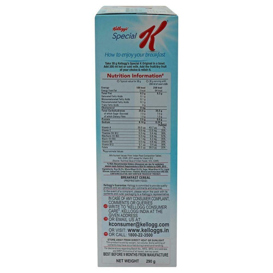 Kellogg's Special K Original Breakfast Cereal 290 G - Low Fat & High B Vitamins