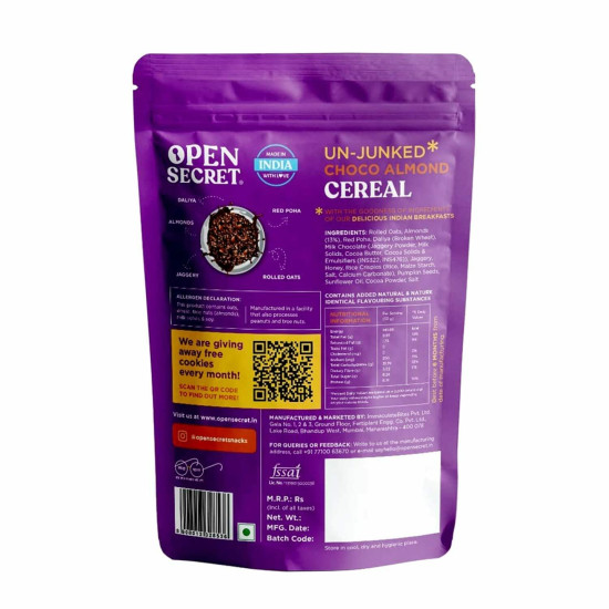 Open Secret Muesli Chocolate Almond 350G - Nutritious Breakfast Cereal