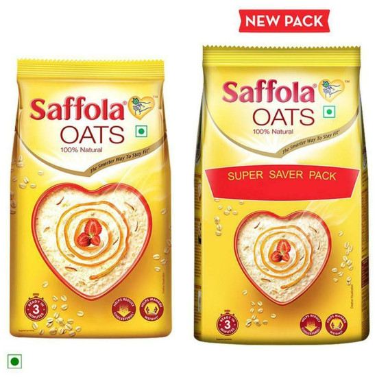 Saffola Oats 500 G - Natural Wholegrain Oats for Health
