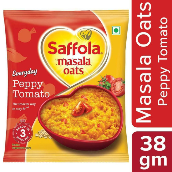 Saffola Peppy Tomato Instant Masala Oats - Tangy & Spicy Delight