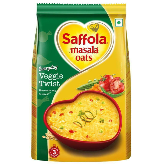 Saffola Veggie Twist Instant Masala Oats - Quick & Healthy Snack