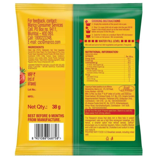 Saffola Veggie Twist Instant Masala Oats - Rich & Creamy Flavor