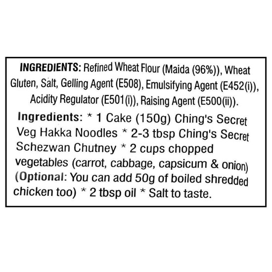 Ching's Secret Veg Hakka Noodles 600 G - Authentic Chinese Flavor
