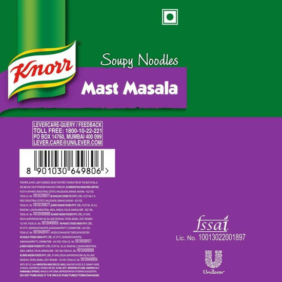 Knorr Mast Masala Instant Soupy Noodles 75 G - Delicious Instant Snack
