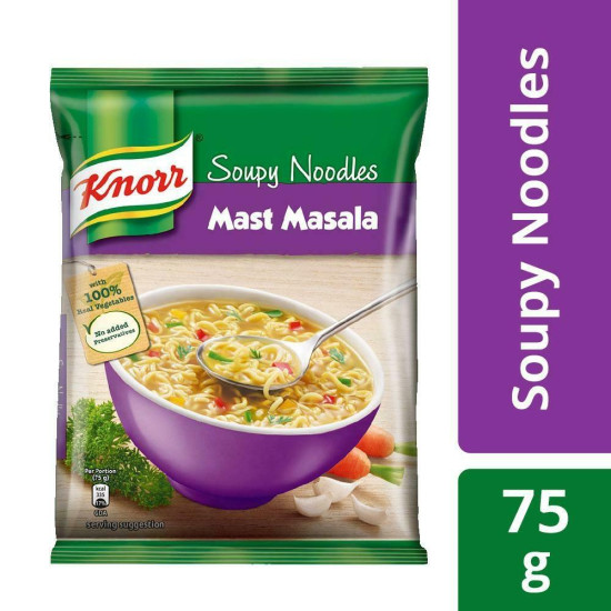Knorr Mast Masala Instant Soupy Noodles 75 G - Delicious Instant Snack