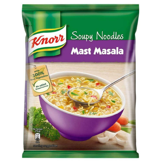 Knorr Mast Masala Instant Soupy Noodles 75 G - Delicious Instant Snack
