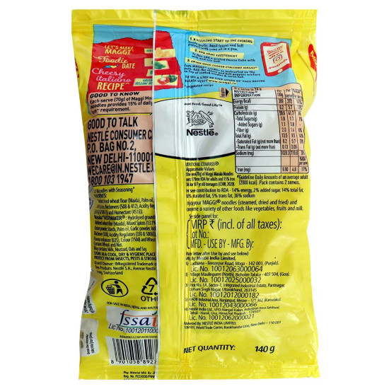 Maggi 2-Minute Masala Instant Noodles 140 G - Authentic Indian Flavor