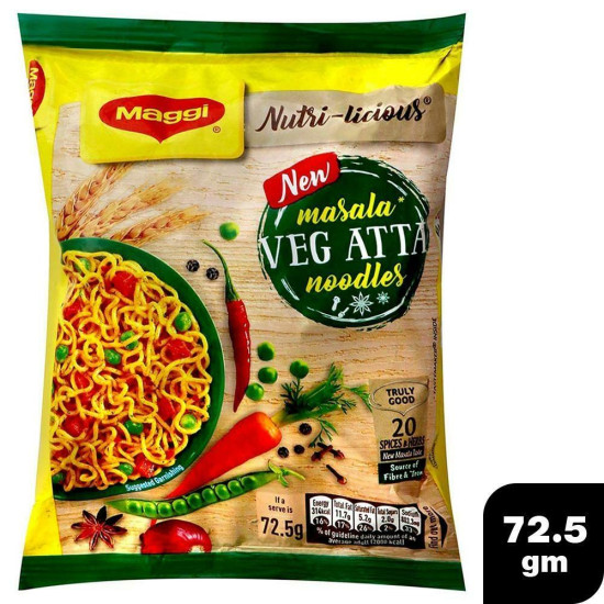 Maggi Nutri-Licious Masala Instant Veg Atta Noodles - Delicious and Healthy Snack