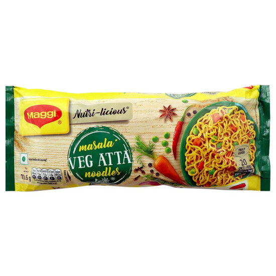 Maggi Nutri-Licious Masala Veg Instant Atta Noodles - Fiber-Rich & Flavorful