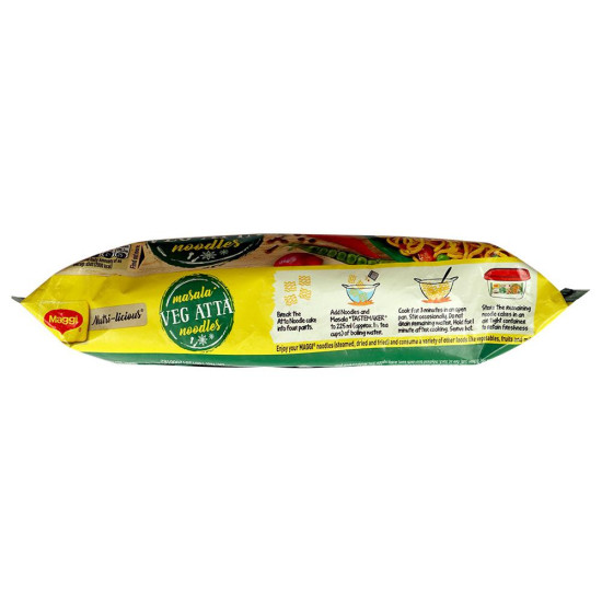 Maggi Nutri-Licious Masala Veg Instant Atta Noodles - Fiber-Rich & Flavorful