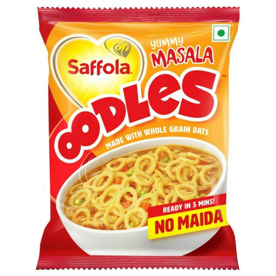 Saffola Oodles Yummy Masala Noodles 46 G - Delicious Ring Noodles
