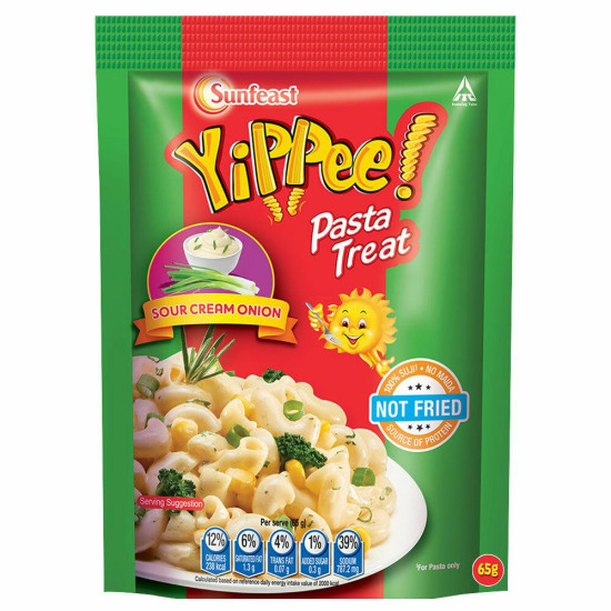 Sunfeast Pasta Treat Sour Cream Onion Instant Pasta 65 G - Delicious and Quick Snack