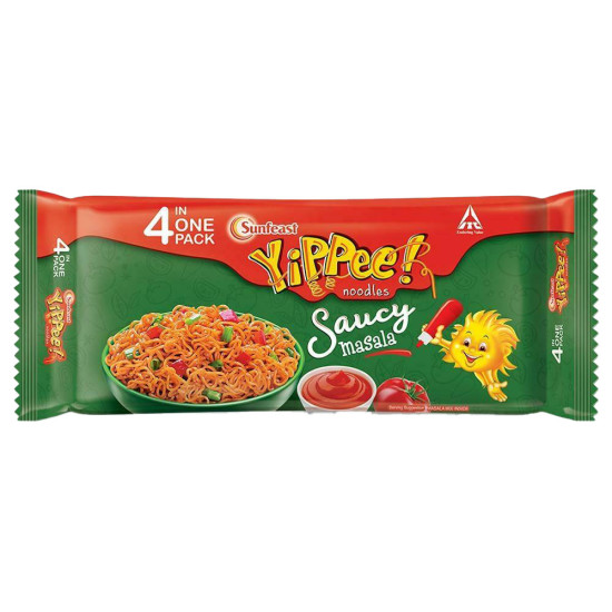 Sunfeast Yippee Saucy Masala Instant Noodles 260 G - Unique Spice Blend