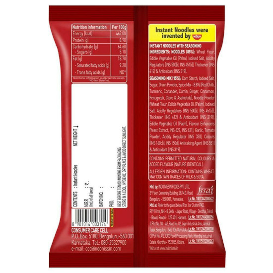 Nissin Top Ramen Curry Saucy Flat Instant Noodles - Authentic Indian Flavor