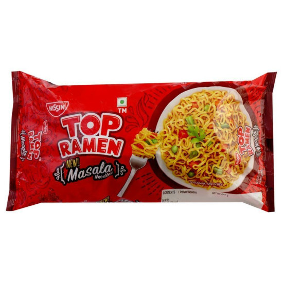 Nissin Top Ramen New Masala Instant Noodles 240 G - Flavorful 14 Spices