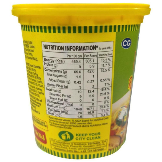Wai Wai Veg Masala Cup Noodles 75 G - Instant Curry Flavor Delight