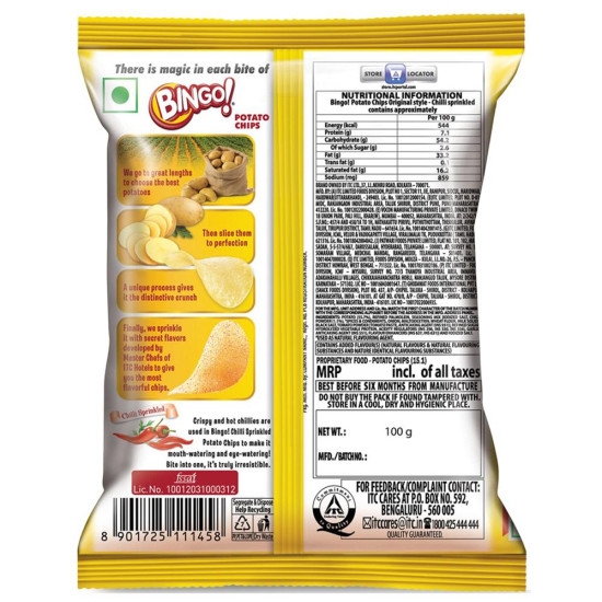 Bingo Original Style Chilli Sprinkled Potato Chips - Spicy Delight