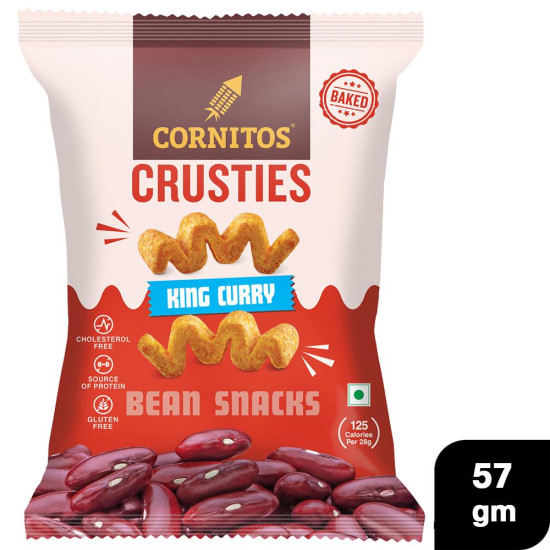 Cornitos King Curry Bean Crusties 57 G - Crispy Delicious Snack