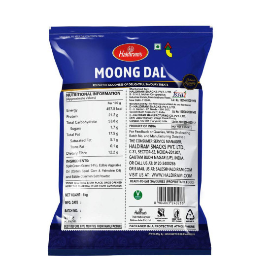 Haldiram's Moong Dal Namkeen - Crunchy Indian Snack