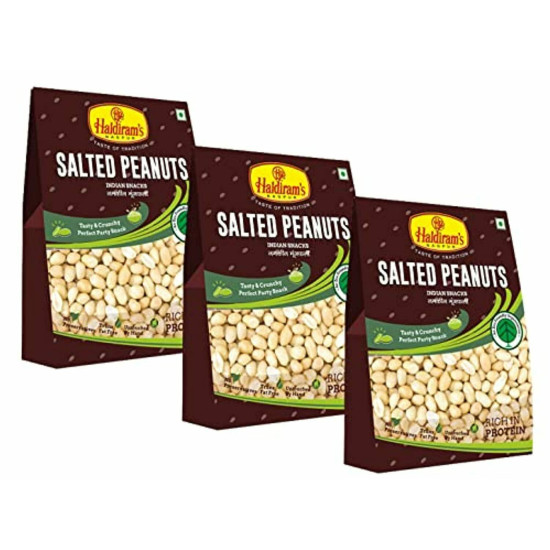 Haldiram's Salted Peanuts 200g (Pack of 3) - Delicious Snack