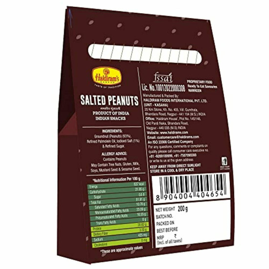 Haldiram's Salted Peanuts 200g (Pack of 3) - Delicious Snack