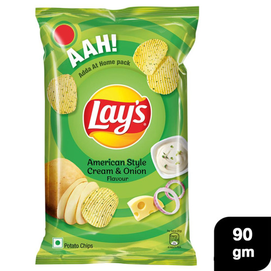 Lay's American Style Cream & Onion Potato Chips - Irresistible Snack