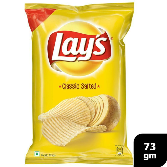 Lay's Classic Salted Potato Chips 73 G - Timeless Snack Crunch