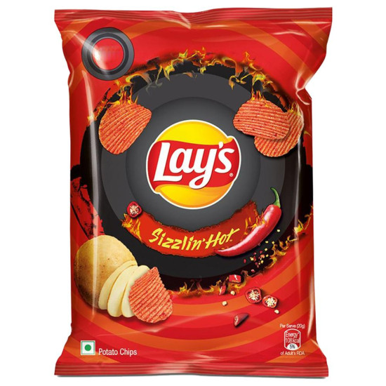 Lay's Sizzling Hot Potato Chips 50 G - Fiery Snack