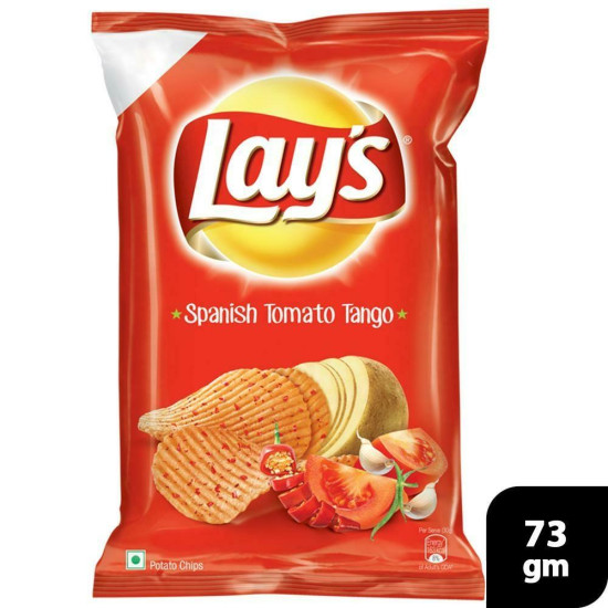 Lay's Spanish Tomato Tango Potato Chips 73 G - Flavorful Crunch