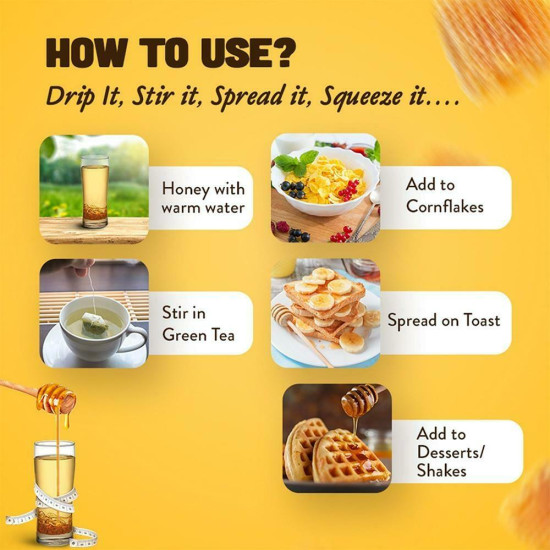 Dabur Honey Squeezy 225 G - Pure and Natural Honey