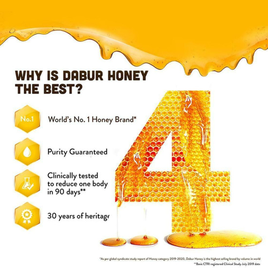 Dabur Honey Squeezy 400 G - Buy 1 Get 1 Free - Natural Sweetener