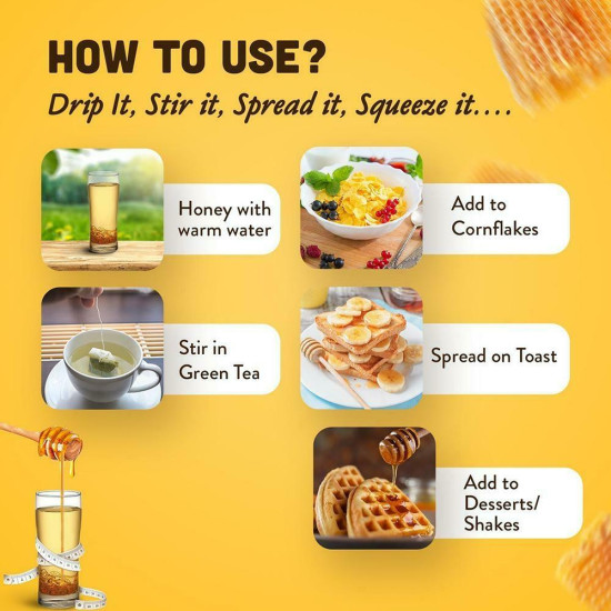 Dabur Honey Squeezy 400 G - Buy 1 Get 1 Free - Natural Sweetener