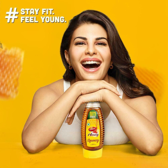 Dabur Honey Squeezy 400 G - Buy 1 Get 1 Free - Natural Sweetener
