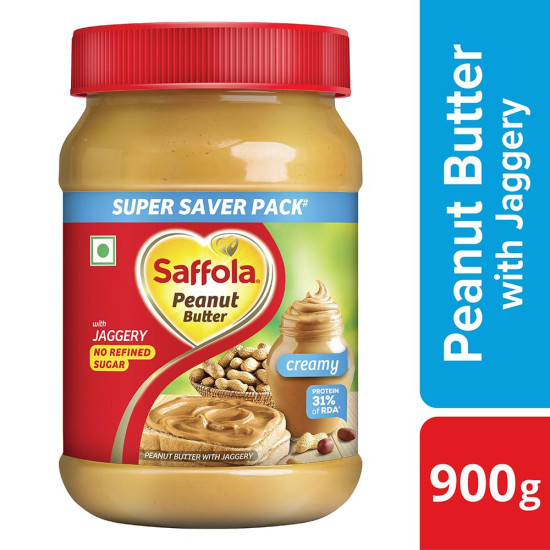 Saffola Creamy Peanut Butter With Jaggery 900 G - Natural Sweetness & Creaminess