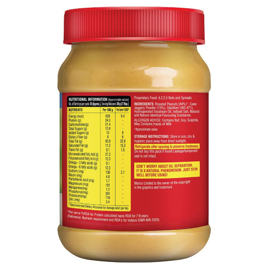 Saffola Creamy Peanut Butter With Jaggery 900 G - Natural Sweetness & Creaminess