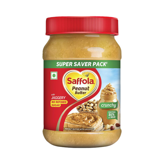 Saffola Crunchy Peanut Butter With Jaggery 900 G - Delicious and Nutritious Spread