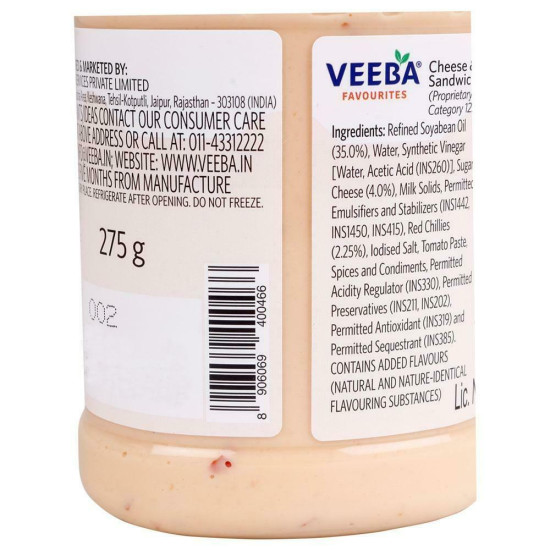 Veeba Cheese & Chilli Sandwich Spread - Spicy & Creamy Delight